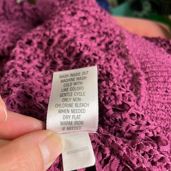 Sonoma Magenta Ribbon Open-Front Cardigan - size Large - Women's - Picture 8 of 9